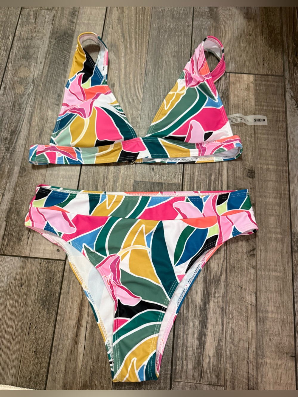 SHEIN Multicolor Geometric Bikini